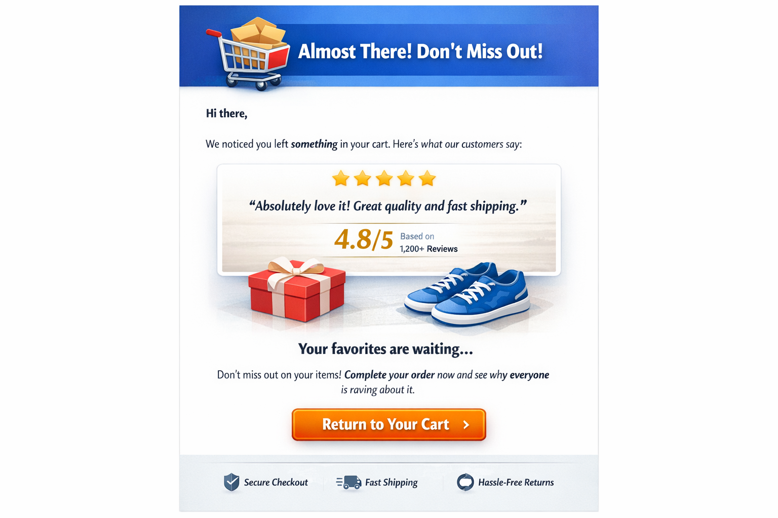 Abandoned Cart Email Social Proof Template (B)